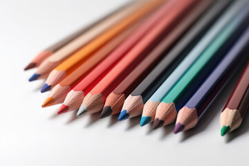 Fototapeta premium color pencils isolated on white background