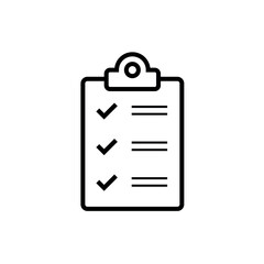 Checklist icon with tick. Clipboard vector icon