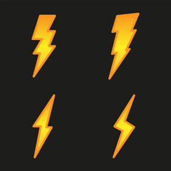 Lightning icon set. Vector