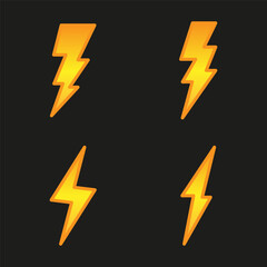 Lightning icon set. Vector