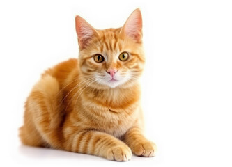 Obraz premium Cat isolated on white background with copy-space. Generative AI