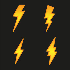 Lightning icon set. Vector