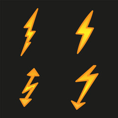 Lightning icon set. Vector