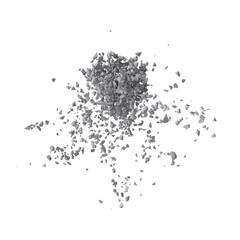 Concrete rock debris isolated transparent background 3d rendering
