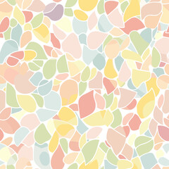 seamless pattern with flower petals in BOHO color scheme