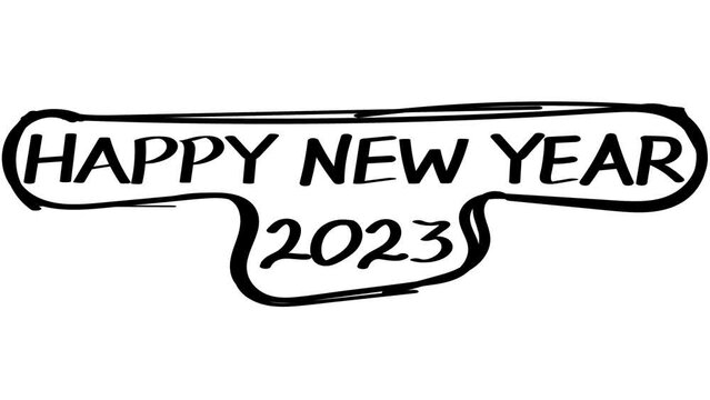Happy new year animation video in vintage and rough style.mp4