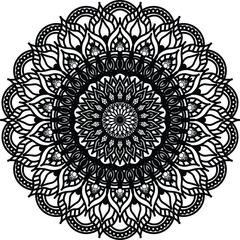 Mandala Coloring book Page design. Simple Mandala coloring design for beginners, seniors and children. Mehndi flower pattern for Henna drawing and tattoo. Decorative ornament in ethnic oriental style.