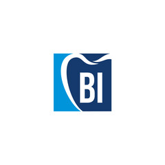 Letters BI And Tooth Logo Icon 003