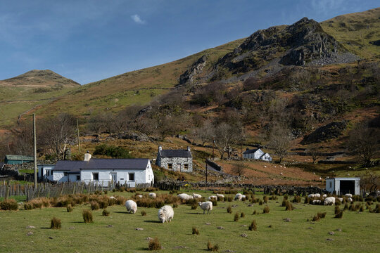 The Community and hamlet of Nant Peris, Llanberis Pass, Snowdonia National Park, Eryri, North Wales