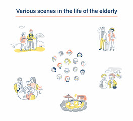 シニア世代のさまざまなライフシーン　セット