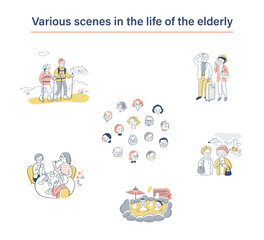 シニア世代のさまざまなライフシーン　セット