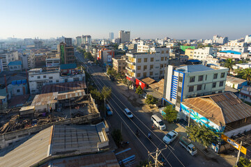 High angle view of 81st Street, Mandalay, Myanmar
