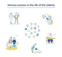 シニア世代のさまざまなライフシーン　セット