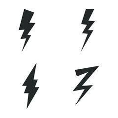 Lightning icon set on white background. vector illustration EPS