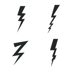 Lightning icon set on white background. vector illustration EPS