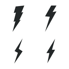 Lightning icon set on white background. vector illustration EPS