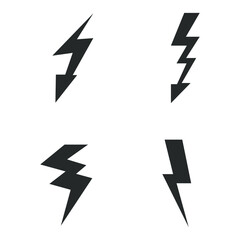 Lightning icon set on white background. vector illustration EPS