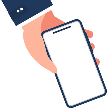 Businessman hand touching mobile phone and using app illustrious