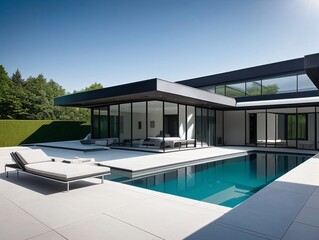 Fototapeta premium Luxury modern house, generative ai