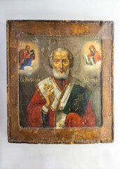 St. Nicholas the Wonderworker on the icon of the 19th century