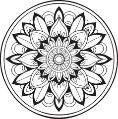 Black and White mandala for coloring book