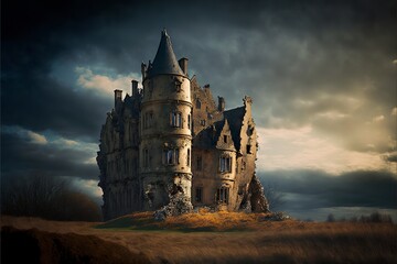 Fototapeta premium nice picture of a beautiful landscape and an old castle