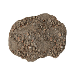 Heap of rubble and debris  isolated transparent background 3d rendering
