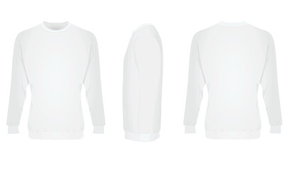 Long sleeve white t shirt. vector illustration