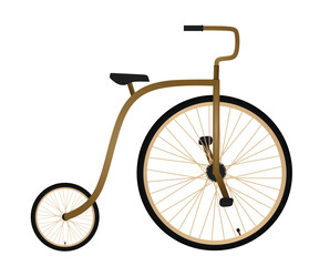 Brown  40's years bicycle. vector
