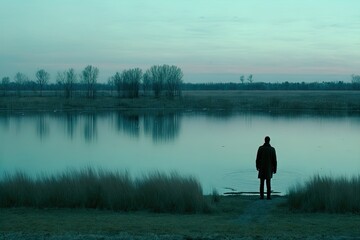 A mysterious creepy lake surrounded by a dark forest. Great for stories of horror, crime, suspense, serial killer, mystery, supernatural, suspense and more.