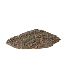 Heap of rubble and debris  isolated transparent background 3d rendering
