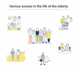 シニア世代のさまざまなライフシーン　セット