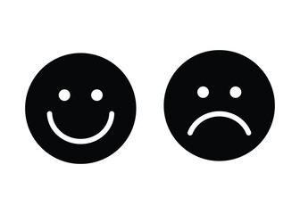 Fototapeta premium smiley face emoticon icon black face smile and sad expression