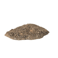 Heap of rubble and debris  isolated transparent background 3d rendering
