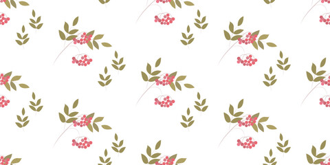 Fototapeta na wymiar Seamless pattern with rowan. Perfect for printing on fabric and paper.