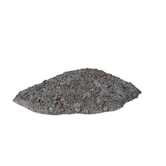 Heap of rubble and debris  isolated transparent background 3d rendering
