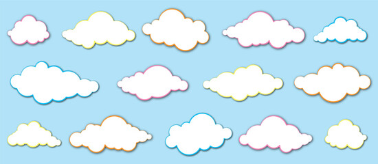 set of clouds vector