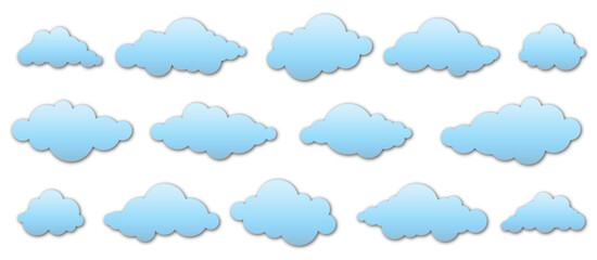 set of four seasons clouds isolated vector