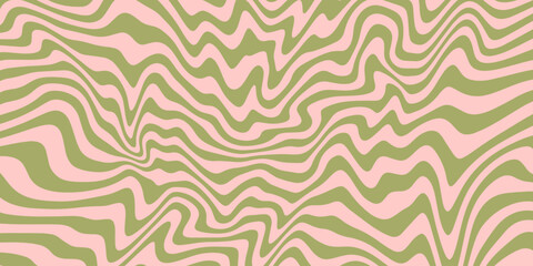Cool Groovy Liquid Striped Texture. Trendy Y2K Abstract Geometric Background Vector Design. Psychedelic Art wavy backdrop.