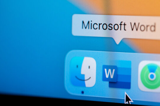 Open Microsoft office word app in macbook dock