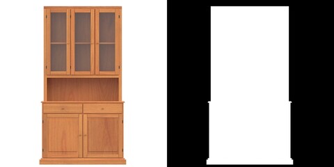 3D rendering illustration of a kitchen cupboard