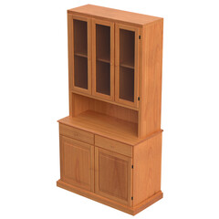 3D rendering illustration of a kitchen cupboard