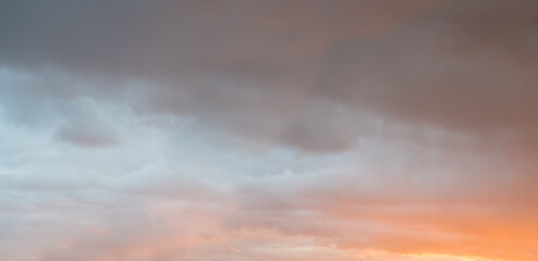 romantic soft sunset sky background in dreamy pastel colors