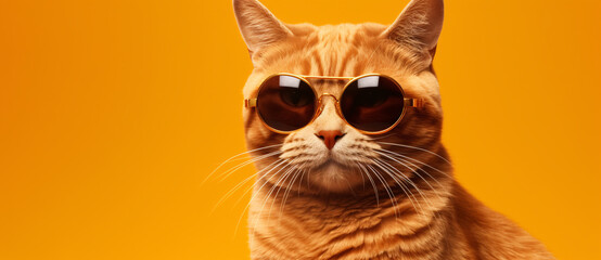 a close up of a cat wearing sunglasses