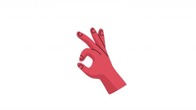 hand human ok gesture animation
