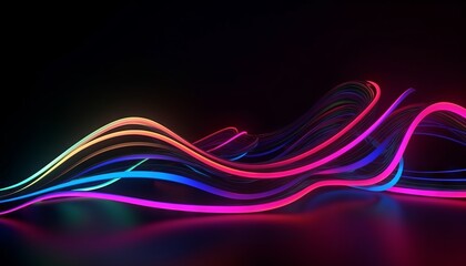 Neon Lights Glowing Vaporwave Outrun Generative AI