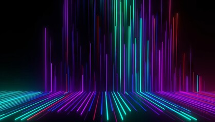 Neon Lights Glowing Vaporwave Outrun Generative AI