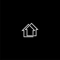 Real estate house logo icon isolated on dark background