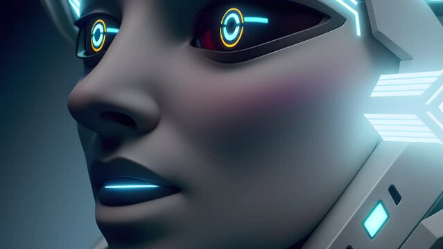 A fantastic creature, an android robot from the future, created with the help of artificial intelligence.