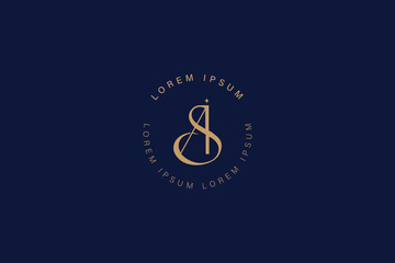 AS modern luxury monogram typography logo design, as monogram, ad lettering, fashion brand logo design 
